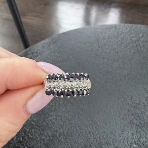Sapphire & diamond 10k gold ring